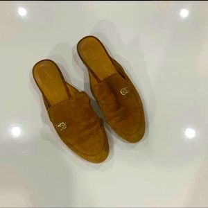 The Wishbone Collection Suede Mules- Size 7.5